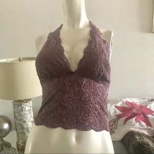 Bebe lacy halter top